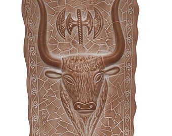 Minoan Ceramic Board | Pottery Minoan | Head of the Bull | Ceramic Minoan | Ancient Knossos Art Crete