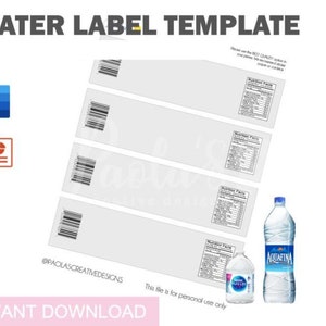 Water Bottle Label Template, PSD, Microsoft Word Doc Format, Blank ...