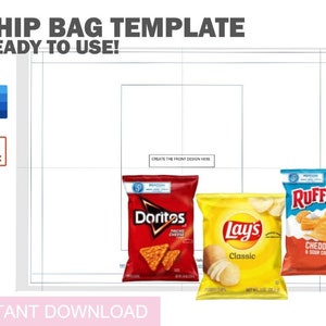 Chip Bag Template, Blank Template, Custom Potato Chip Bag, Potato Chip ...
