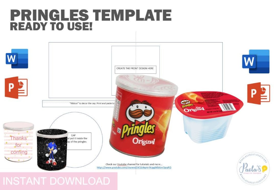 Chip Pringles 2 Size BOGO Template, Blank Template, Custom Potato Chip ...