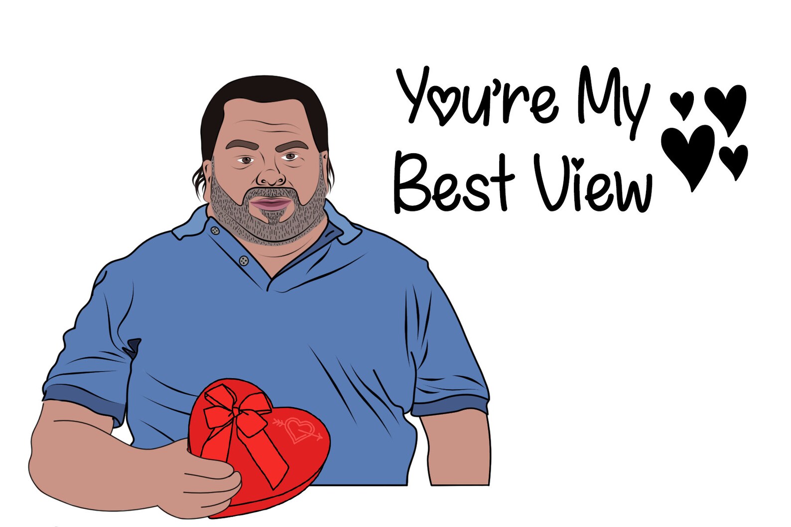 Big Ed You're My Best View Valentines Day Card / Etsy