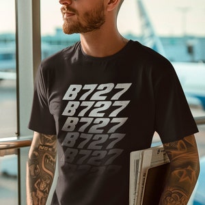 Boeing 727 T-Shirt, Gift for Aeroplane Lover, Retro Aviation Design, Aviation Gift, Gift for Pilot, Vintage Design T-Shirt
