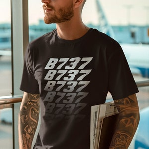 Boeing 737 T-Shirt, Gift for Aeroplane Lover, Retro Aviation Design, Aviation Gift, Gift for Pilot, Vintage Design T-Shirt