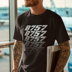 Boeing 757 T-Shirt, Gift for Aeroplane Lover, Retro Aviation Design, Aviation Gift, Gift for Pilot, Vintage Design T-Shirt