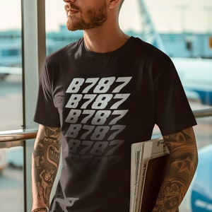 Boeing 787 T-Shirt, Gift for Aeroplane Lover, Retro Aviation Design, Aviation Gift, Gift for Pilot, Vintage Design T-Shirt