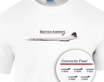British Airways Concorde Fleet T-Shirt, Aviation Gift, Airline Enthusiast Gift, Aerospace Lover, Historic Aviation, Gift for Pilot
