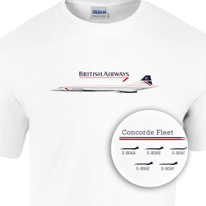 British Airways Concorde Fleet T-Shirt, Luftfahrt Geschenk, Fluglinien-Enthusiastengeschenk, Luft- und Raumfahrtliebhaber, historische Luftfahrt, Geschenk für Piloten
