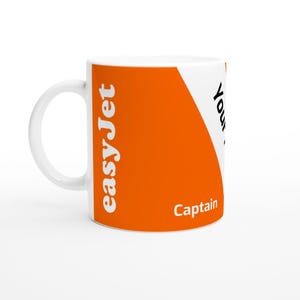 Personalized easyJet Tea Coffee Mug for Aviation Enthusiasts - Perfect Gift for Pilots, Engineers and Cabin Crew