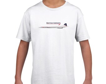Children's British Airways Concorde Fleet T-Shirt, Aviation Gift, Airline Enthusiast Gift, Historic Aviation, Gift for Pilot
