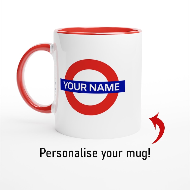 Personalised London Underground Tea & Coffee Mug – Gift for Train Drivers, Railway Workers, Train Spotters, Railfans, British Mug