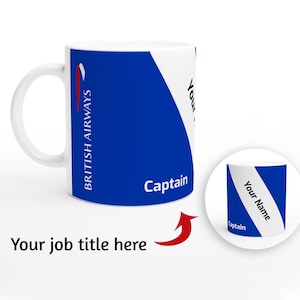 Personalized British Airways Tea Coffee Mug for Aviation Enthusiasts - Perfect Gift for Pilots, Engineers and Cabin Crew
