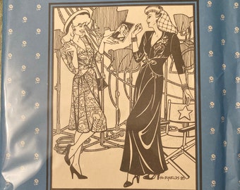 Vintage Folkwear Sewing Pattern 233 Glamour Girl Dress Multisized Uncut Misses Sizes 6-16 1940s Hollywood Silhouette  Hip Yoke Flared Skirt
