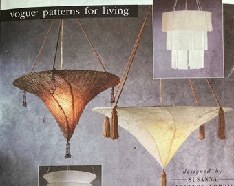 Vogue Patterns for Living Hanging Lamps Sewing Pattern Susanna Stratton-Norris Uncut Factory Folded Vogue 2179 Fabric Wire Frames 2001