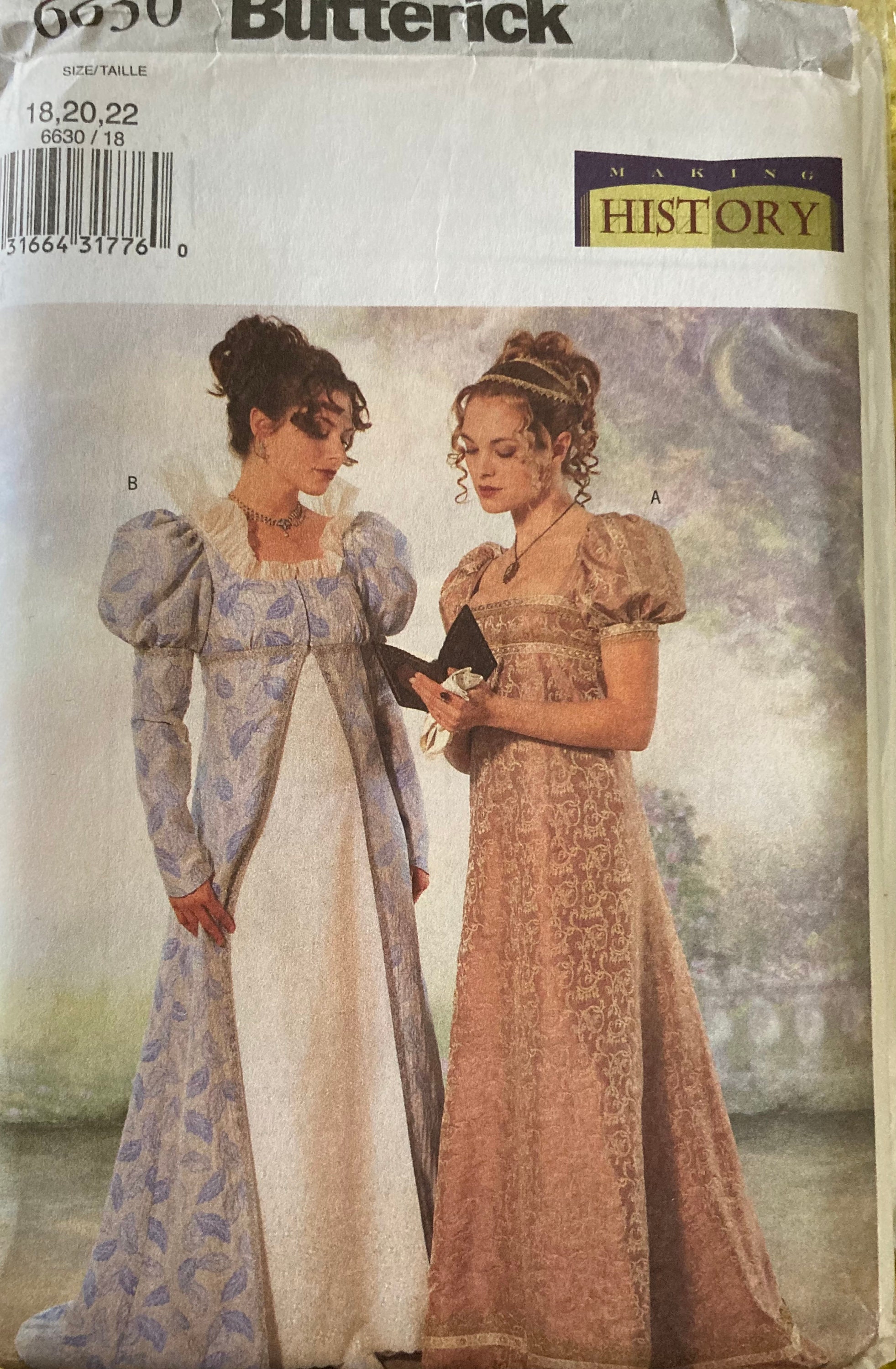 Carpatina 1810-1815 Regency Dress and Spencer 18 inch Doll Clothes Pattern