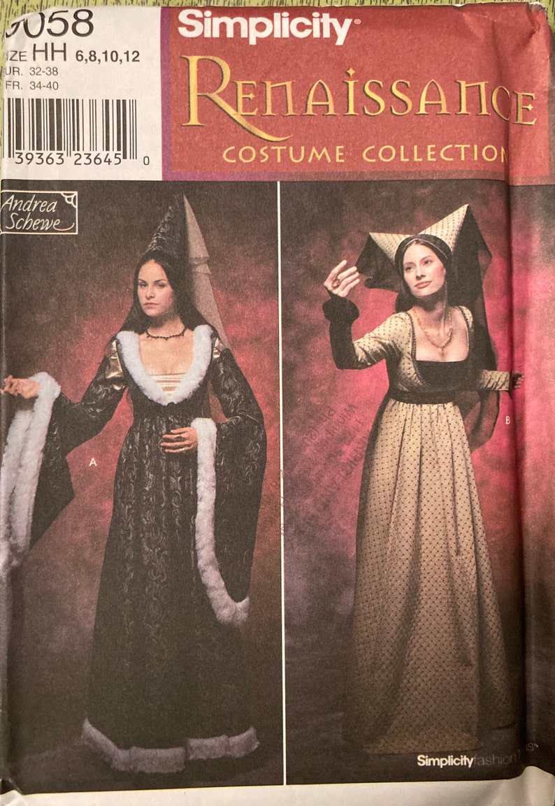 Historical Sewing Pattern Medieval Empire Gown Hennin Etsy