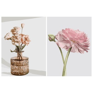 2Packs DIY Paint by Numbers Kit for Adults Kids on Canvas Acrylic Drawing Premium Quality Paintwork Lisianthus & Peony 12x16in without frame