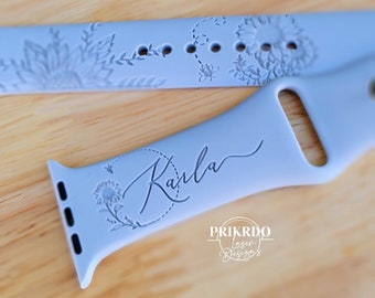 Sunflower Engraved Watch Band compatible for the "A" Smartwatch Sunflower Inspired - Sunflower Personalized watch Band