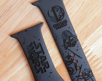 S-Wars Armband personalisiert, graviertes Uhrenarmband kompatibel für die „A“ Smartwatch S-Wars inspiriert – „A“ Uhrenarmband