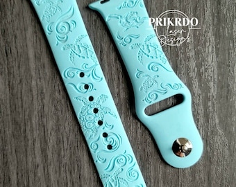 Sea Turtles Watch Band Engraved Watch Band compatible for the "A" Smartwatch sea turtles Inspired