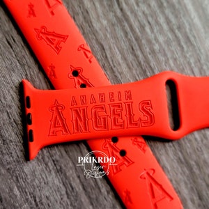 Angels of Anaheim Personalized watch band-Engraved Watch Band compatible for the &quot;A&quot; Smartwatch Angels of Anaheim Inspired