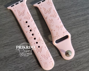 Butterflies Engraved Watch Band compatible for the "A" Smartwatch - Butterflies Inspired