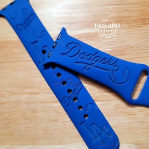 LA Dodgers Personalized watch band-Engraved Watch Band compatible for the "A" Smartwatch LA Dodgers Inspired