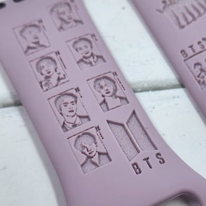 BTS Personalized watch Band - Engraved Watch Band compatible for the "A" Smartwatch Butter Inspired - "A" Watch Band