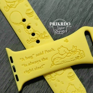 Classic Winnie the Pooh Inspired Engraved Watch Band compatible for the "A" Smartwatch