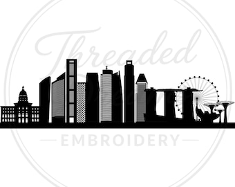 Singapore Skyline Svg Png: Bold Cut File For Scrapbooking