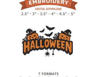 Halloween Embroidery Design File | Digital Download | 6 Sizes & 7 Formats Included