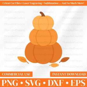Höstpumpa Stack SVG, höstpumpa klippfil, Thanksgiving Clipart, höst Png Dxf Eps, Cricut Sublimation Nedladdning