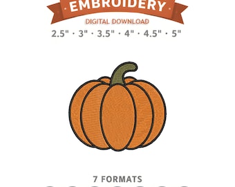 Pumpkin Embroidery Design File | Digital Download | 6 Sizes & 7 Formats Included