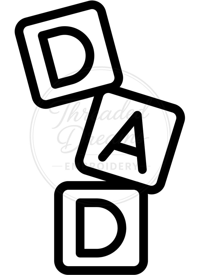 Dad Blocks Outline Svg Png: Clean Design for Cut Files | Fathers Day - Etsy