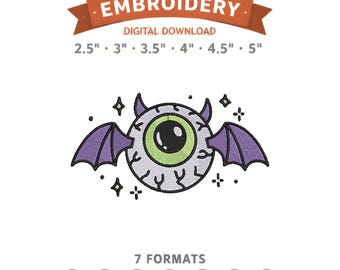 Halloween Bat Embroidery Design File | Digital Download | 6 Sizes & 7 Formats Included