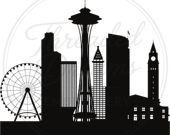 Seattle Skyline Svg Png: Bold Cut File For Scrapbooking