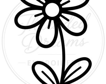 Flower Outline Svg Png: Bold Cut File For Scrapbooking