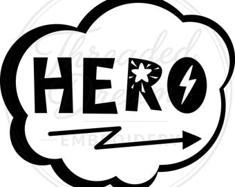 HERO Superhero Svg Png: Minimalist Black And White For Cricut