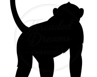 Monkey Silhouette Svg Png: Minimalist Design For Crafting