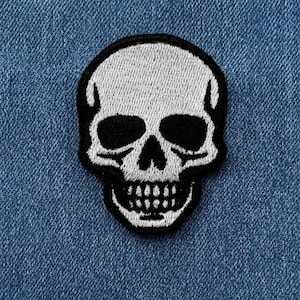 Skull 2.5 Inch Embroidered Patch, Sew-On or Iron-On Appliqué, Backpack Jacket Hat and Clothing Accessory