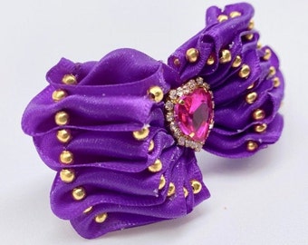 Butterfly in PurpleBlueGold princess intricate rhinestone and metal detailing Dogs and girls show shih tzu yorkie biewer maltese havanese
