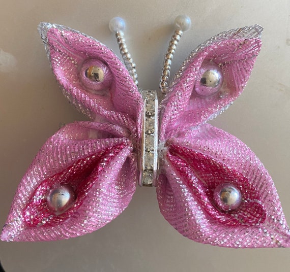 Butterfly in PurpleBlueGold princess intricate rhinestone and metal detailing Dogs and girls show shih tzu yorkie biewer maltese havanese