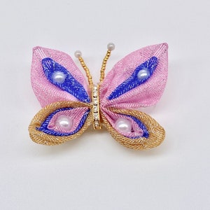 Butterfly in PurpleBlueGold princess intricate rhinestone and metal detailing Dogs and girls show shih tzu yorkie biewer maltese havanese