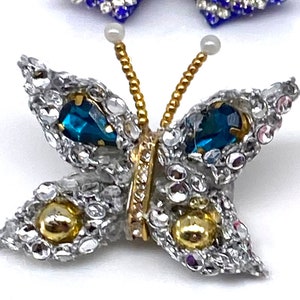 Butterfly in PurpleBlueGold princess intricate rhinestone and metal detailing Dogs and girls show shih tzu yorkie biewer maltese havanese