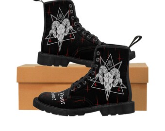 black canvas boots mens