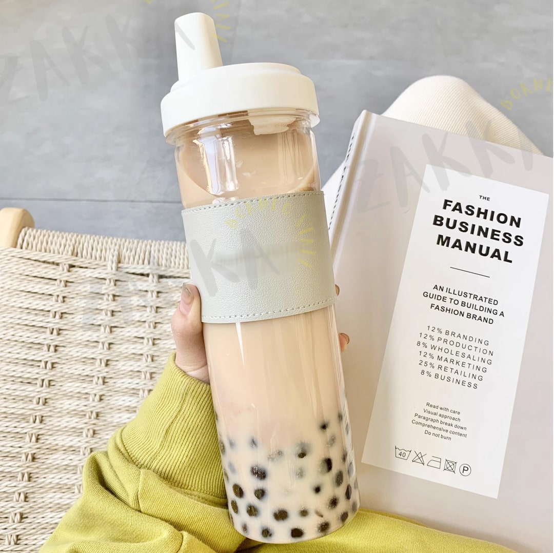 Reusable Glass Bubble Tea Tumbler Sip Sustainably Save the Etsy