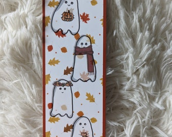 Ghost Bookmark, Halloween bookmark, spooky season, spooky reads, booklover, gift for reader, autumn bookmark