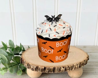 Faux Whipped Cream Halloween Spooky Season Cupcake Tier Tray Decor