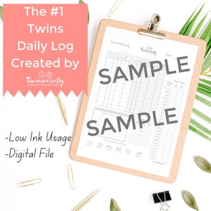 Twins Baby Log PDF Printable