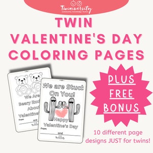 Twin Valentine's Day Coloring Pages