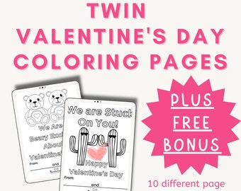 Twin Valentine's Day Coloring Pages